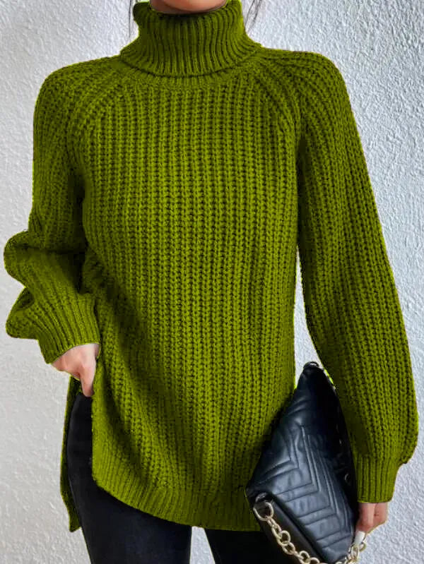 Women Knitted Turtleneck Jumper | Long Sleeve