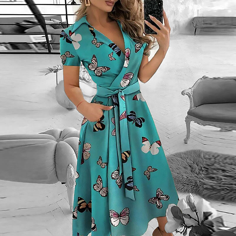 Women's Off-the-shoulder Midi Dress | Buttoned cut