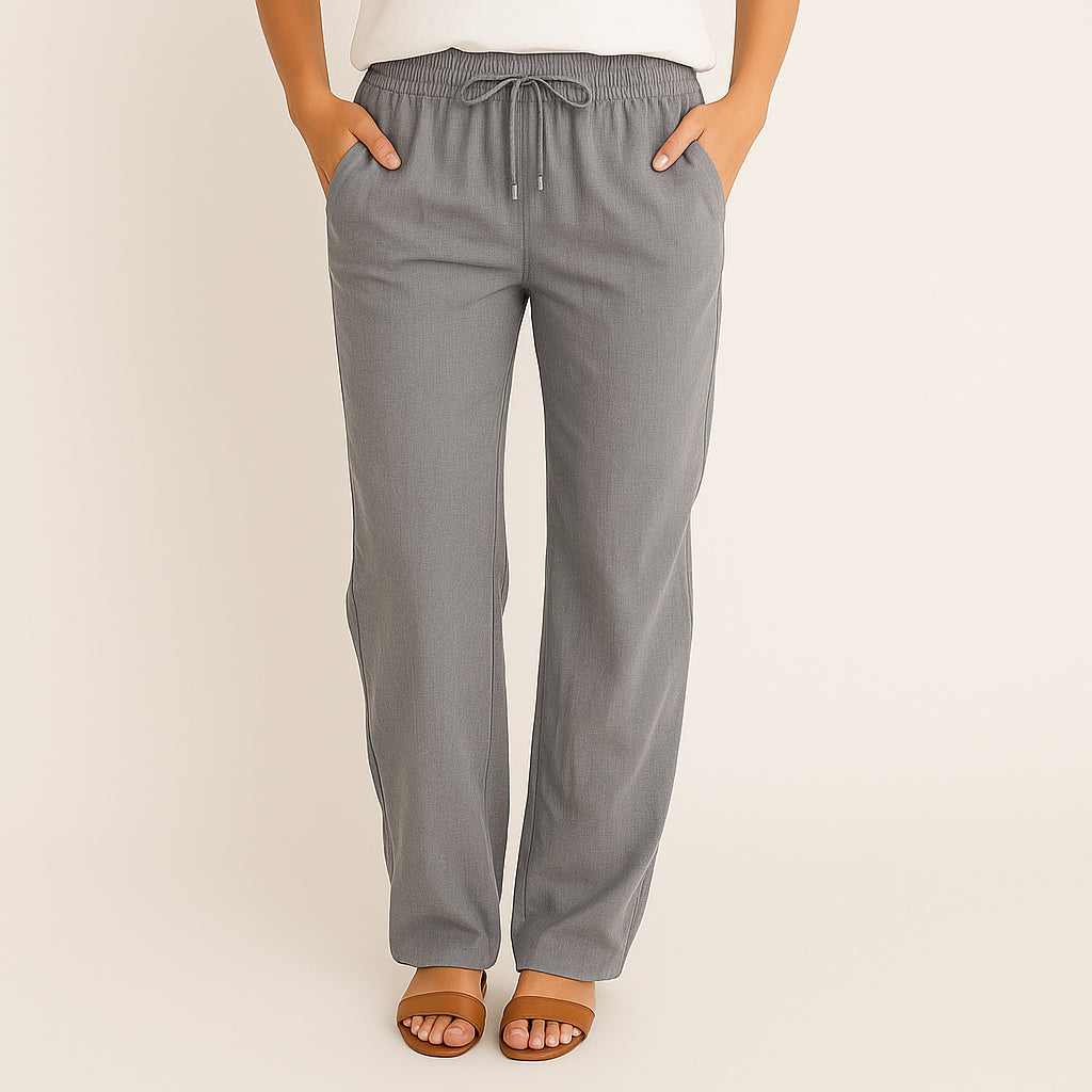 Ladies Wide Leg Pants | Drawstring Waist