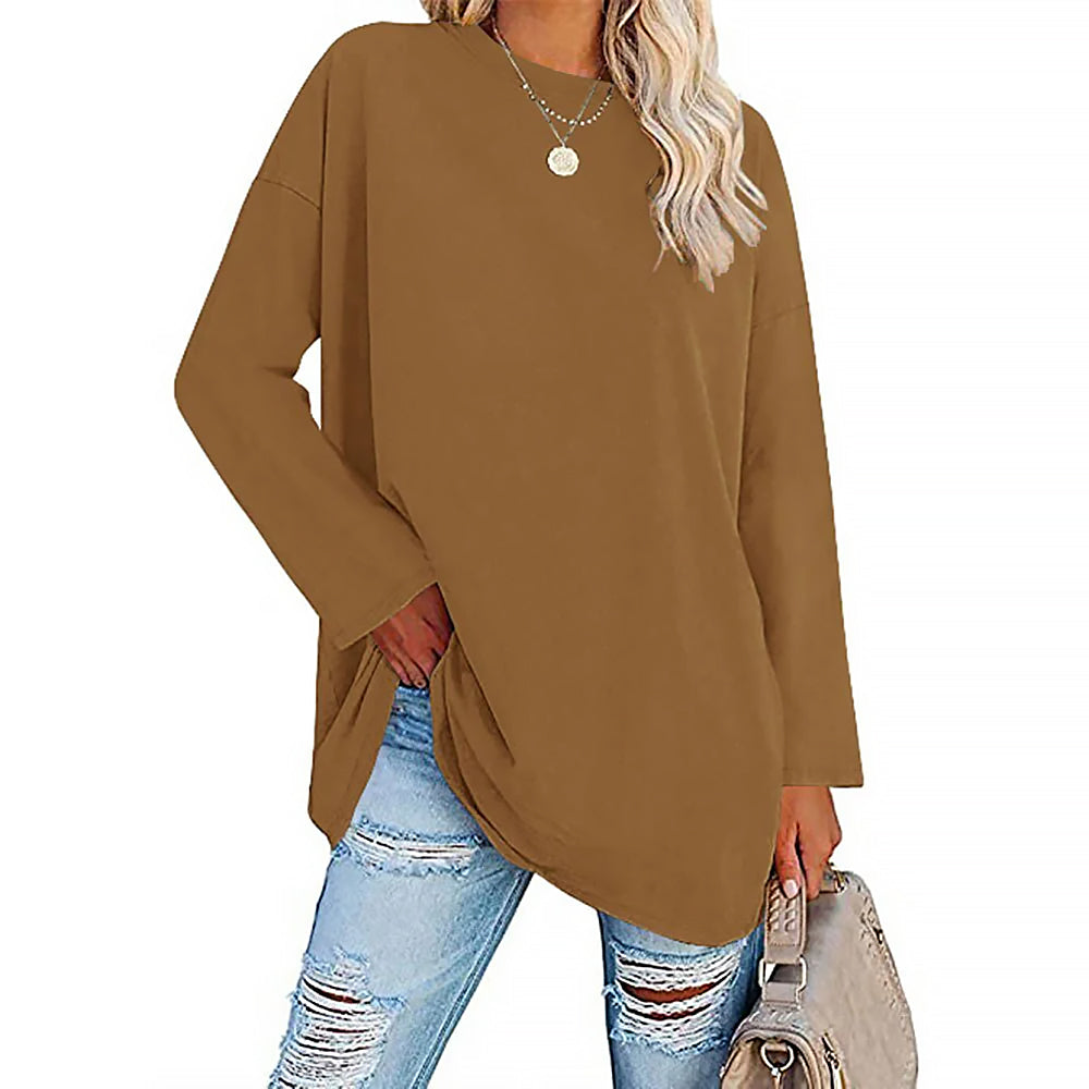 Ladies Long Sleeve Round Neck Shirt | Loose Fit