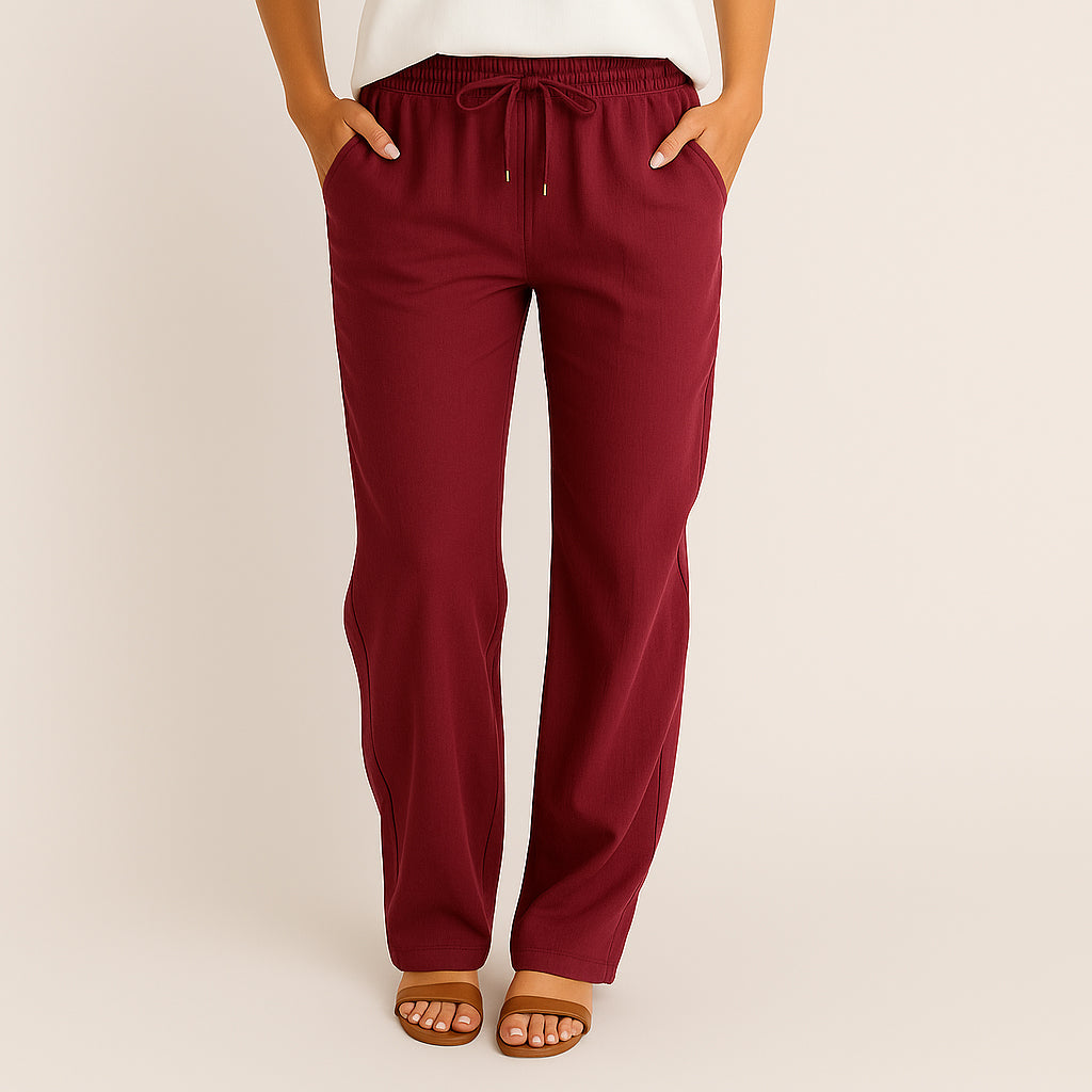 Ladies Wide Leg Pants | Drawstring Waist