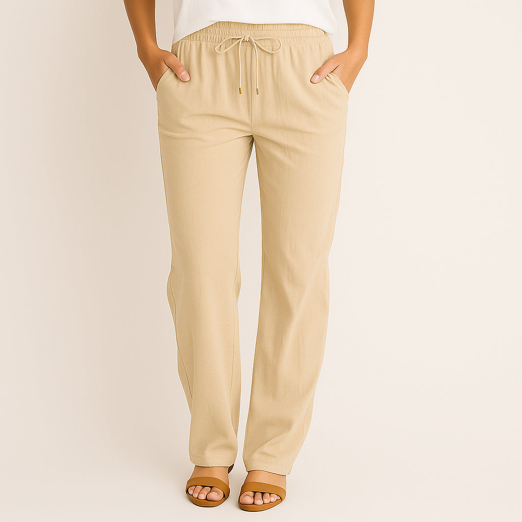 Ladies Wide Leg Pants | Drawstring Waist