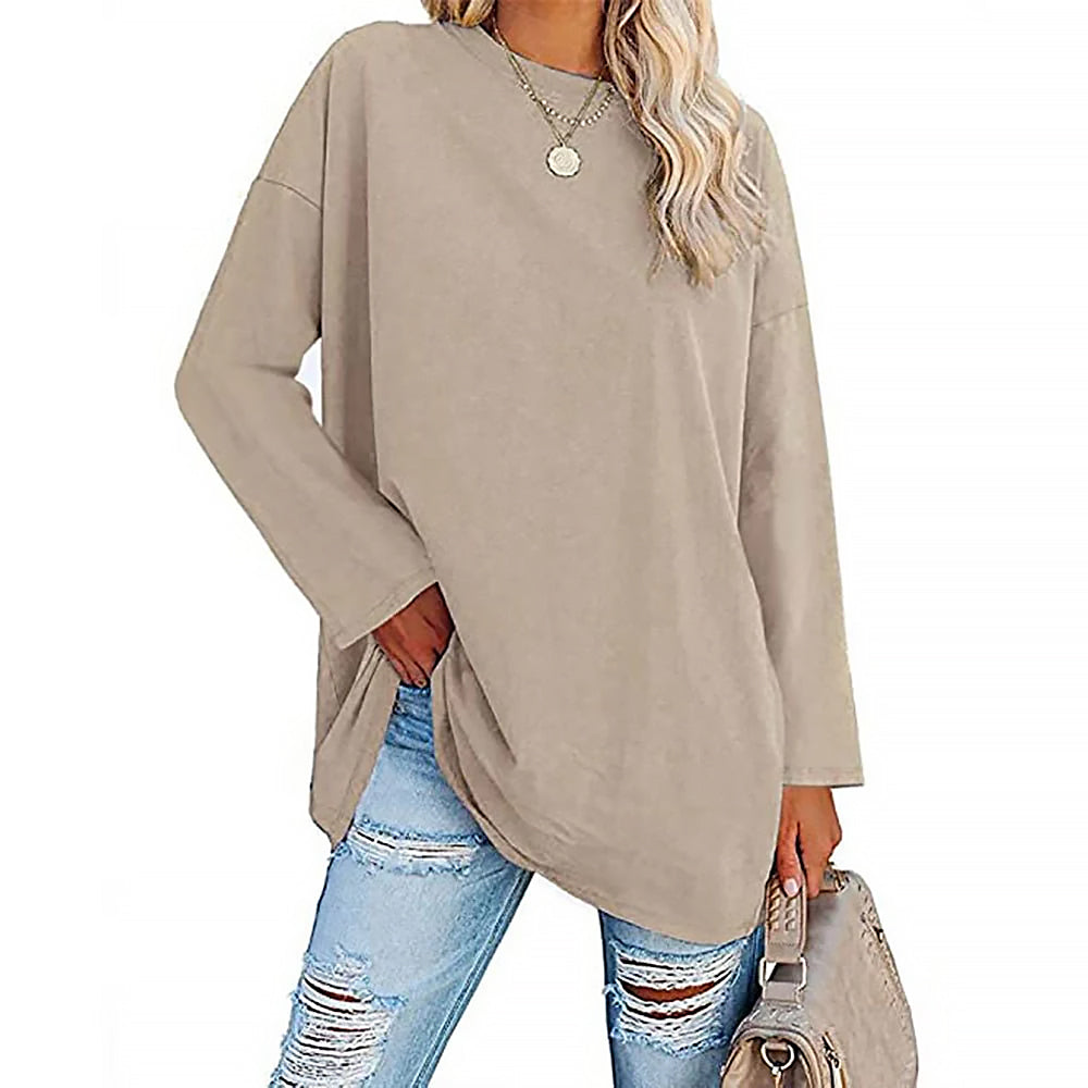 Ladies Long Sleeve Round Neck Shirt | Loose Fit