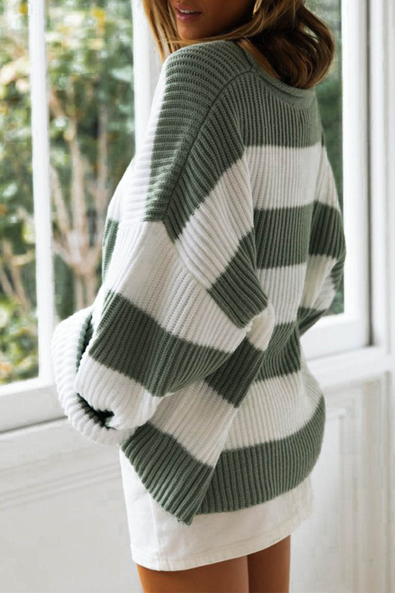 Women Striped Pullover Jumper | Loose Fit