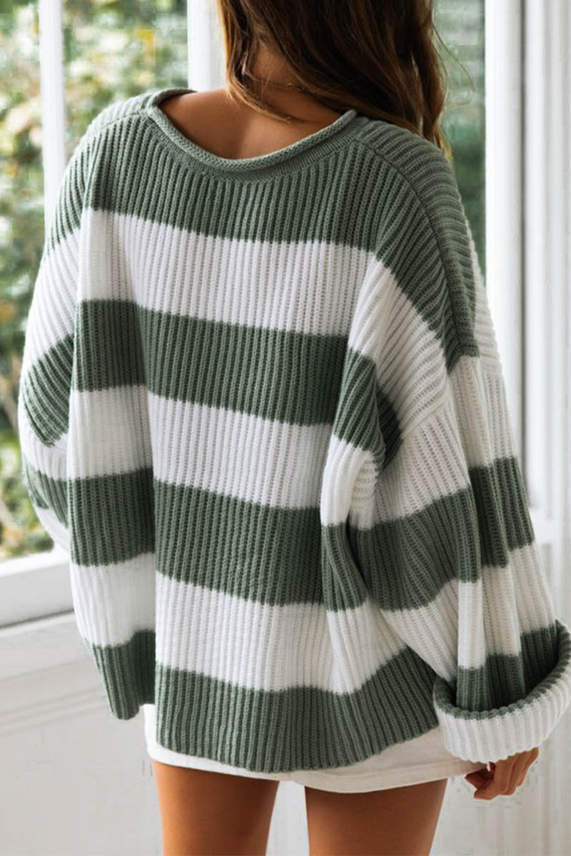 Women Striped Pullover Jumper | Loose Fit