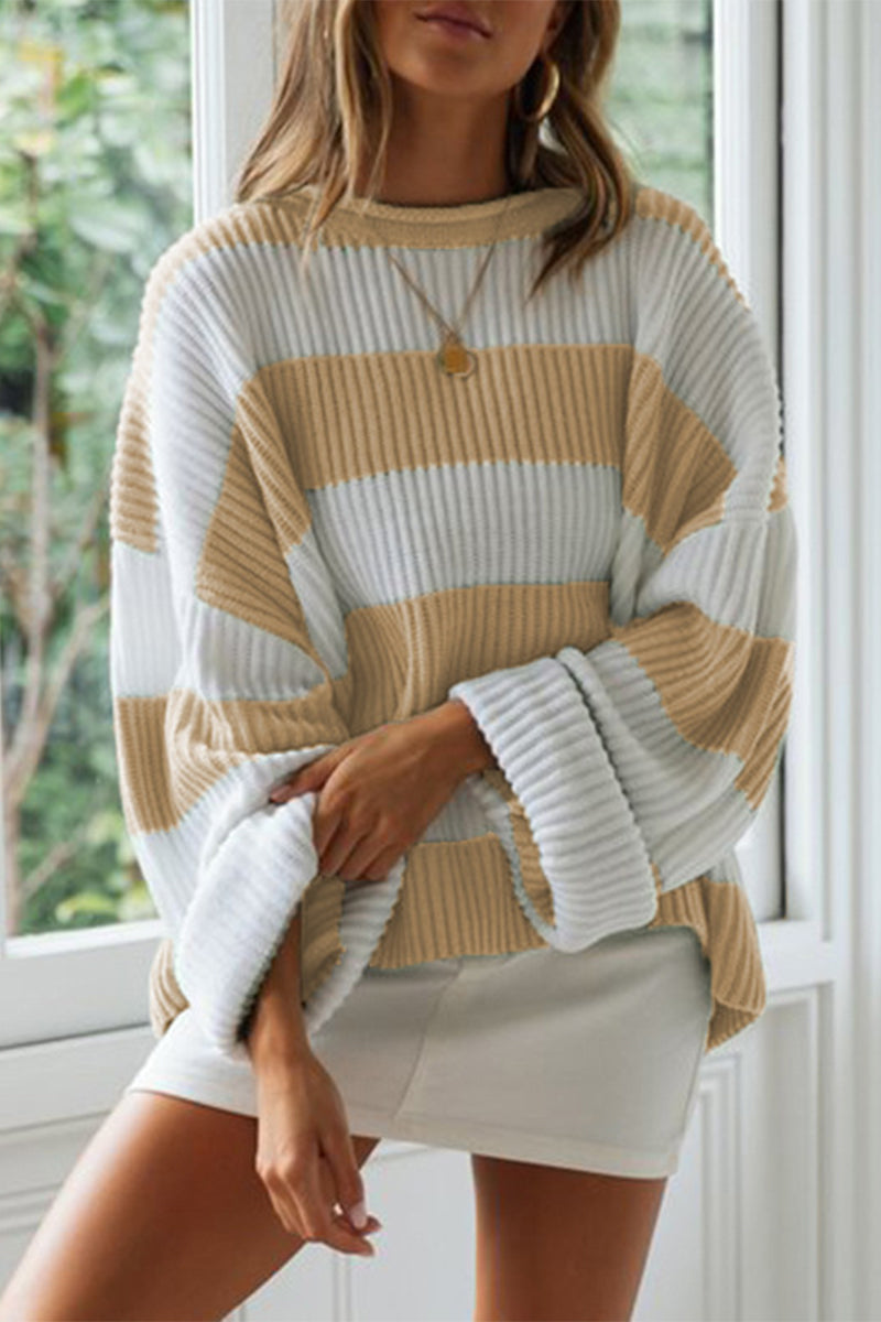 Women Striped Pullover Jumper | Loose Fit