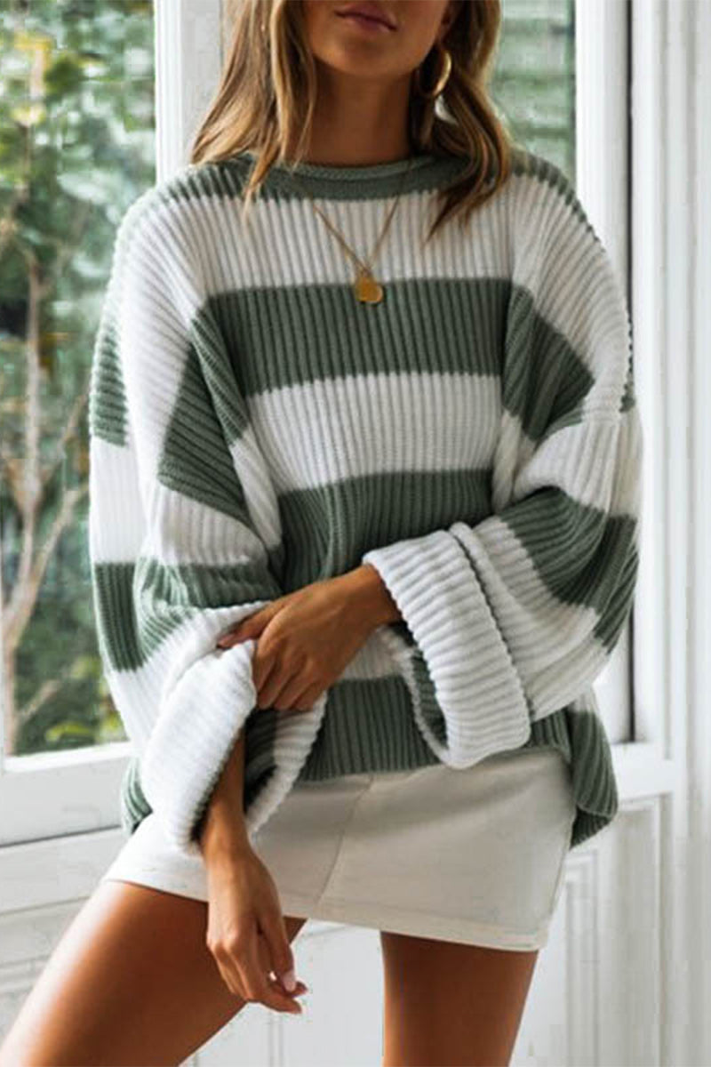 Women Striped Pullover Jumper | Loose Fit