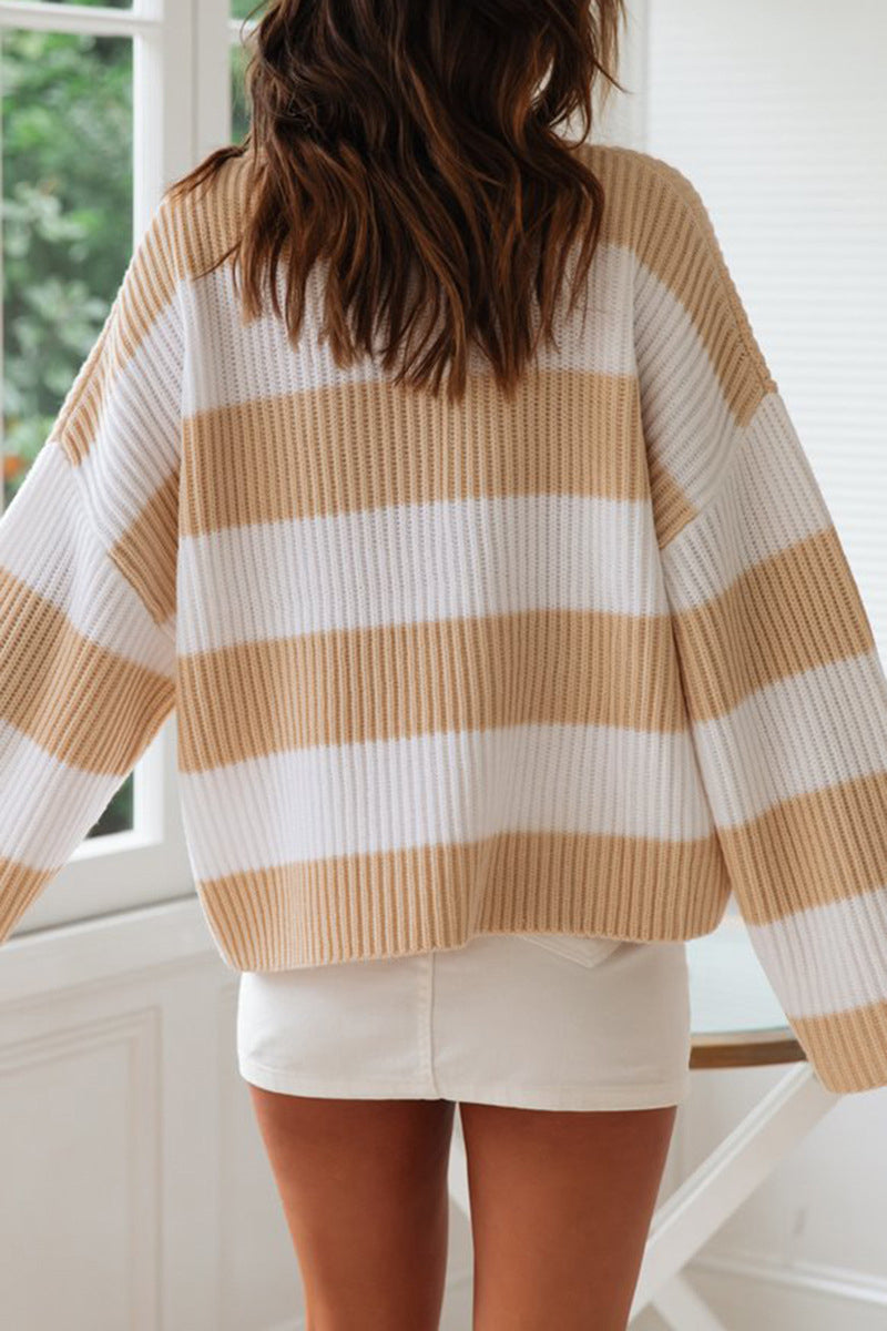 Women Striped Pullover Jumper | Loose Fit