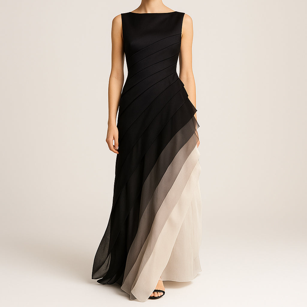 Ladies Sleeveless Evening Dress | Gradient Effect