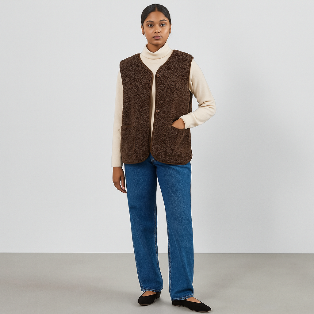 Ladies Sleeveless Casual Vest | V Neckline