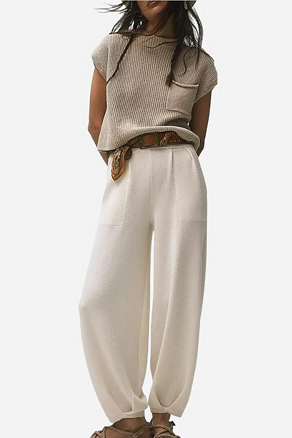 Ladies Sleeveless Lounge Set | Wide Leg