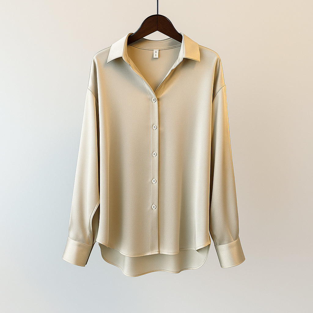 Ladies Shiny Blouse | Classic Collar