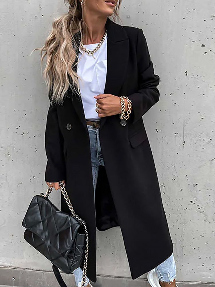 Ladies Classic Coat | Button Front Long Cut
