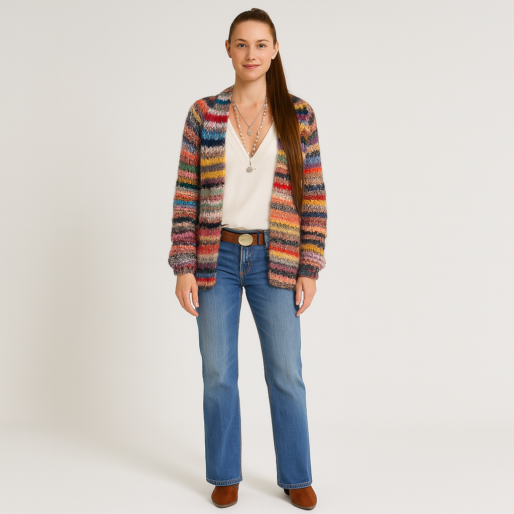 Ladies Multicolour Cardigan | Relaxed Fit