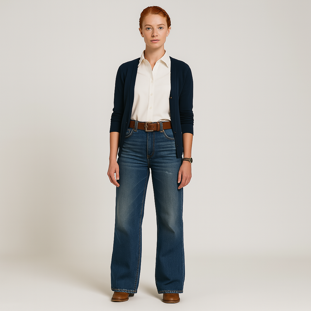 Ladies Wide-Leg Jeans | High Waist