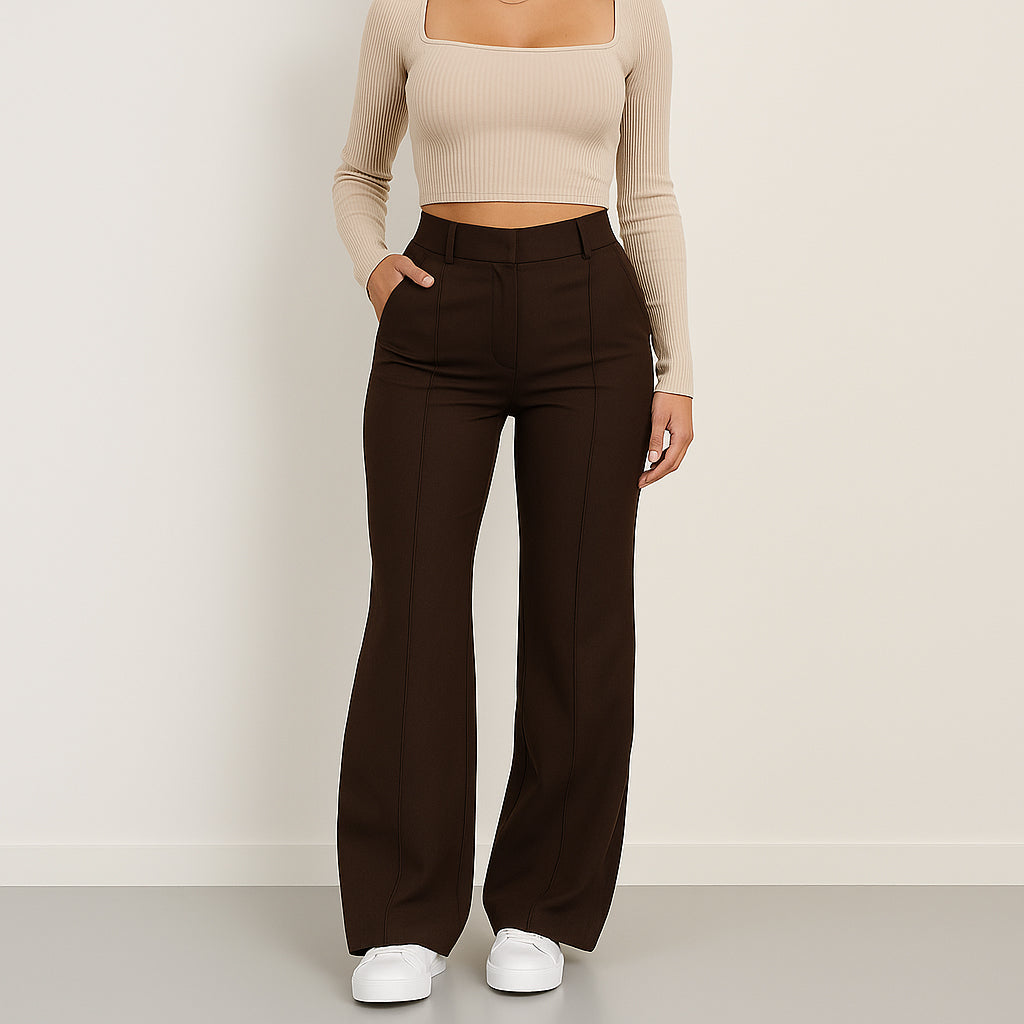 Ladies Wide-Leg Trousers | Elastic Waist