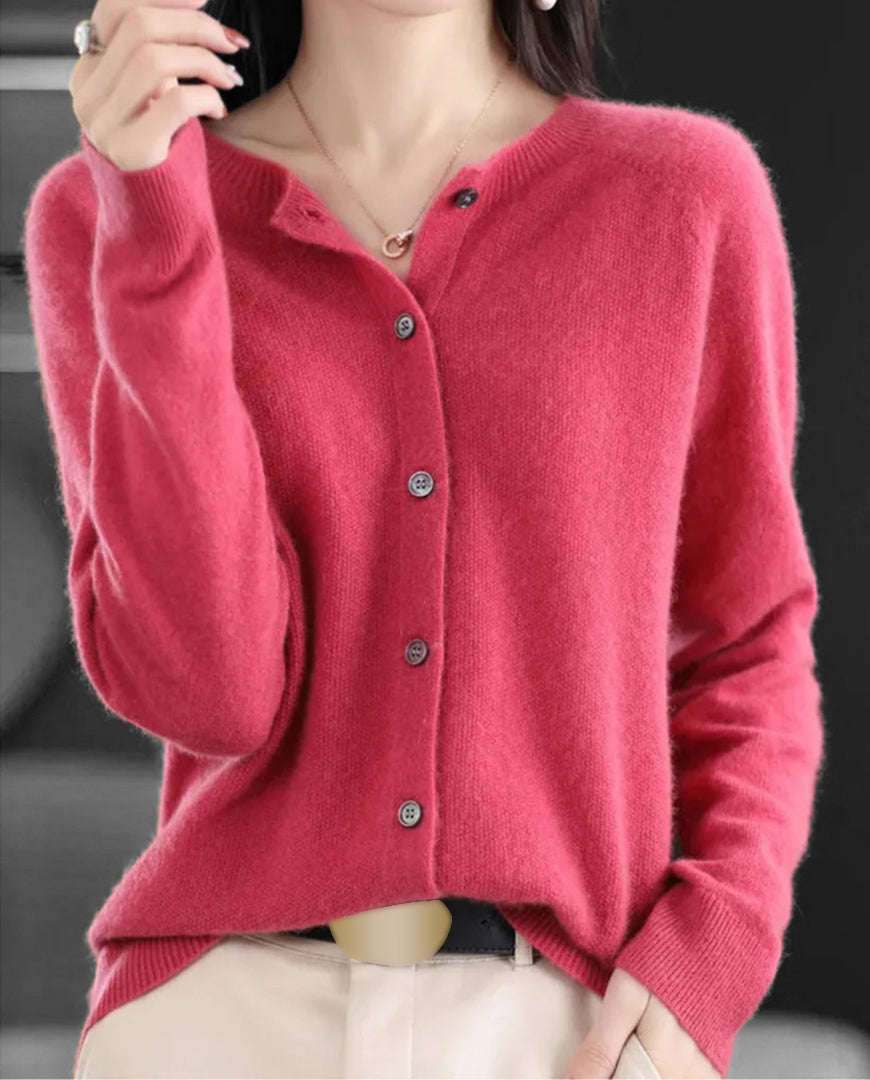Ladies Loose Knit Cardigan | V Neck