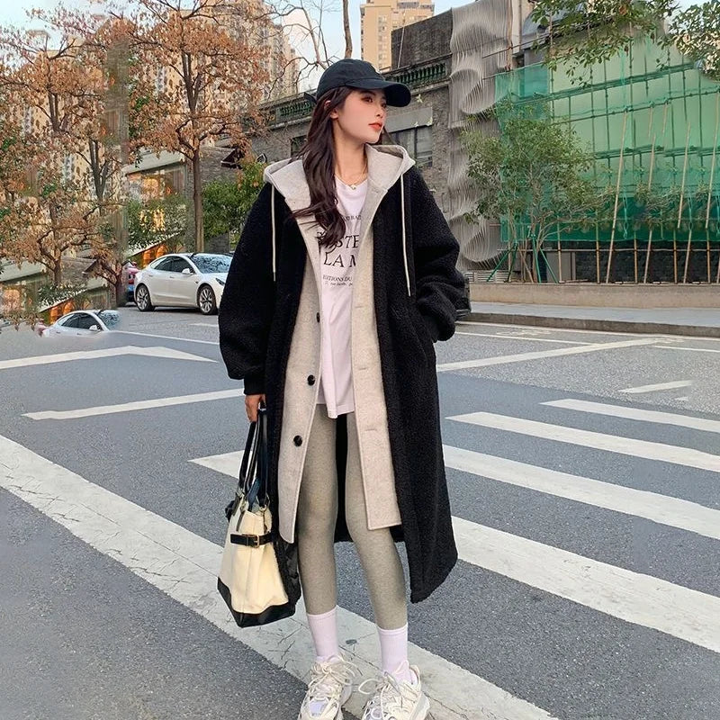 Coat | Women Hooded Long Coat | Button Front