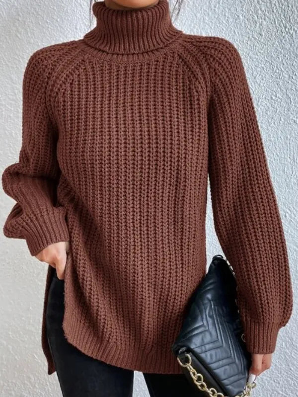 Women Knitted Turtleneck Jumper | Long Sleeve