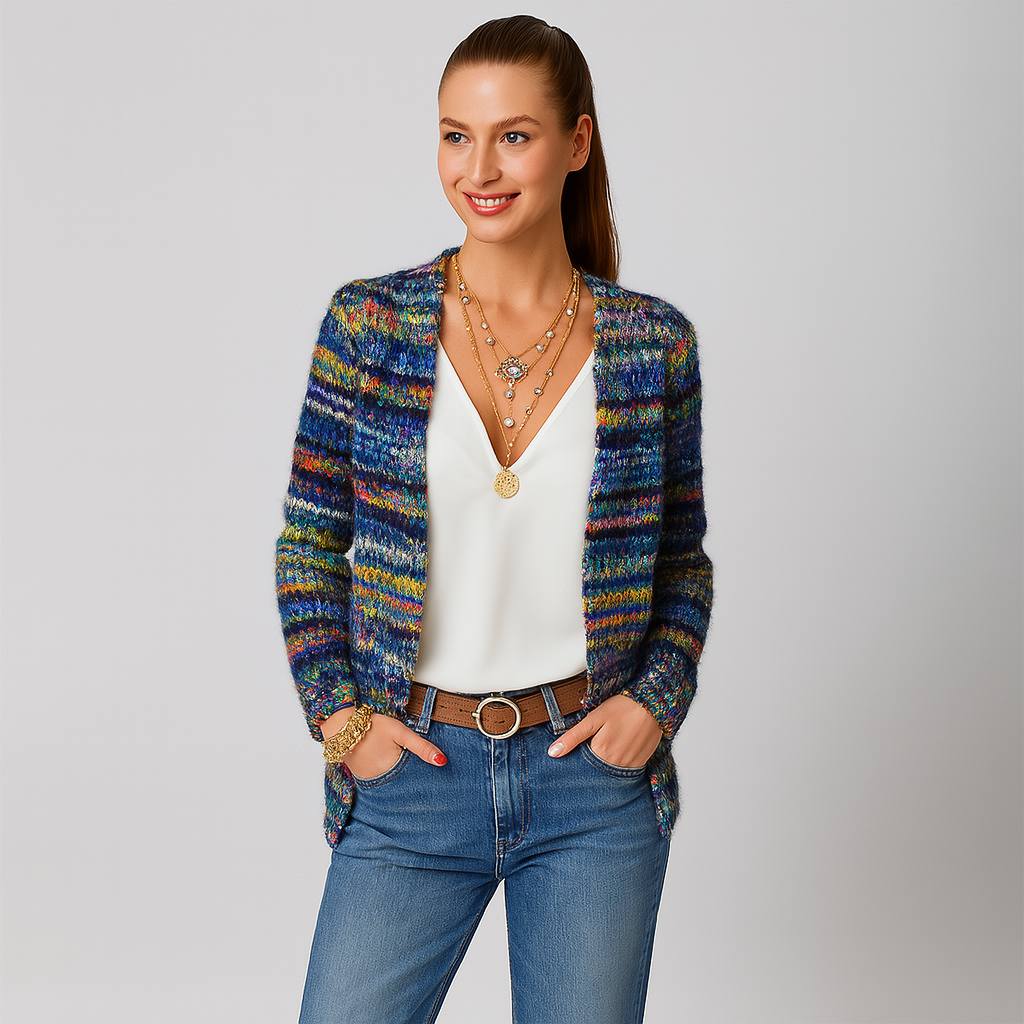 Ladies Multicolour Cardigan | Relaxed Fit