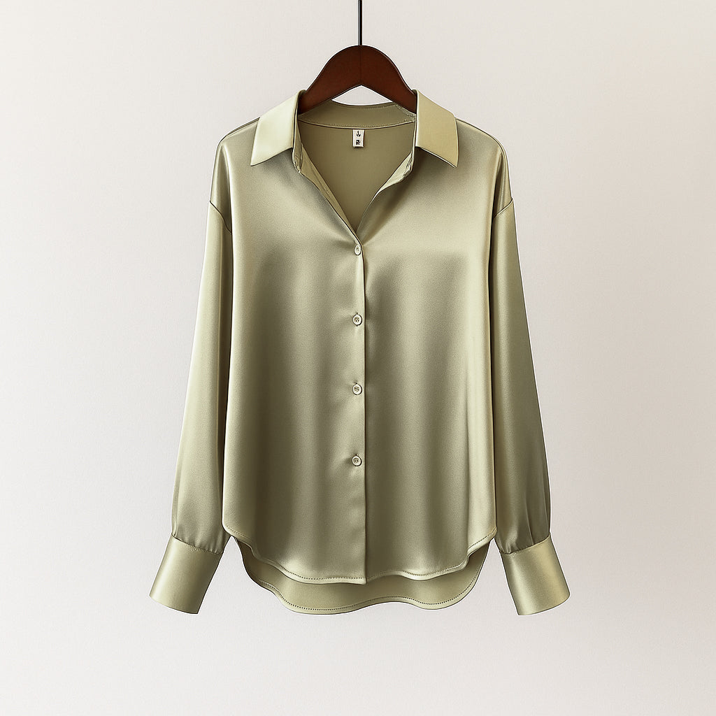 Ladies Shiny Blouse | Classic Collar