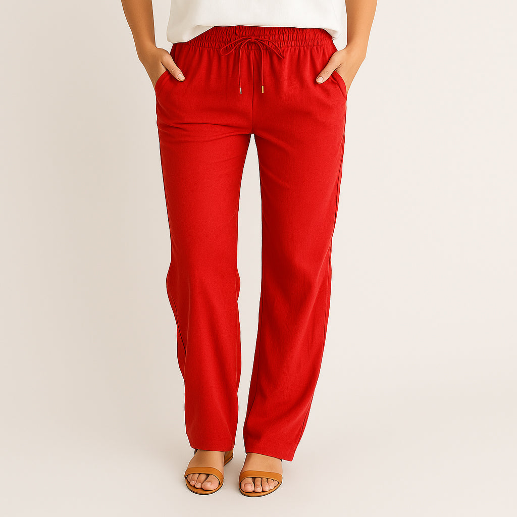 Ladies Wide Leg Pants | Drawstring Waist