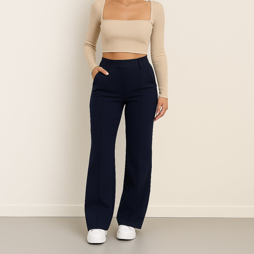 Ladies Wide-Leg Trousers | Elastic Waist