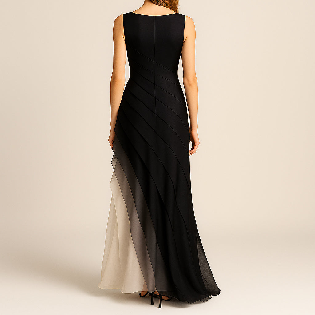 Ladies Sleeveless Evening Dress | Gradient Effect