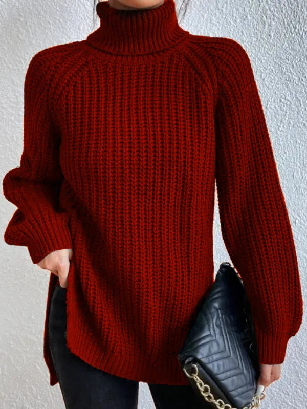 Women Knitted Turtleneck Jumper | Long Sleeve