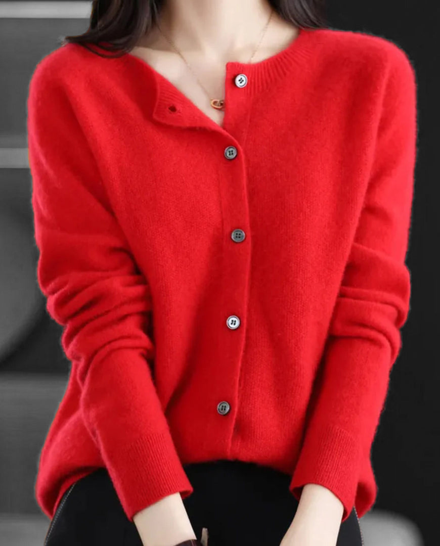 Ladies Loose Knit Cardigan | V Neck