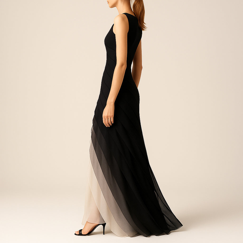 Ladies Sleeveless Evening Dress | Gradient Effect