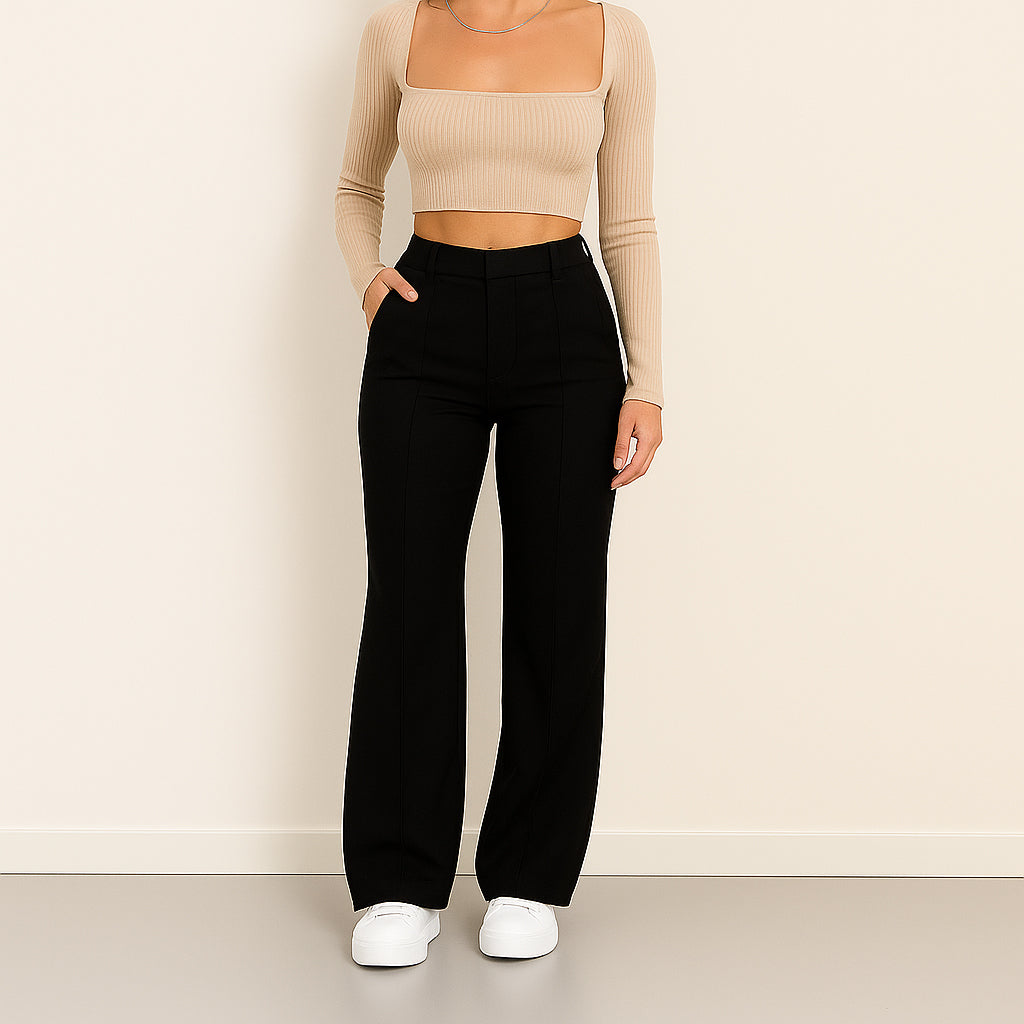 Ladies Wide-Leg Trousers | Elastic Waist