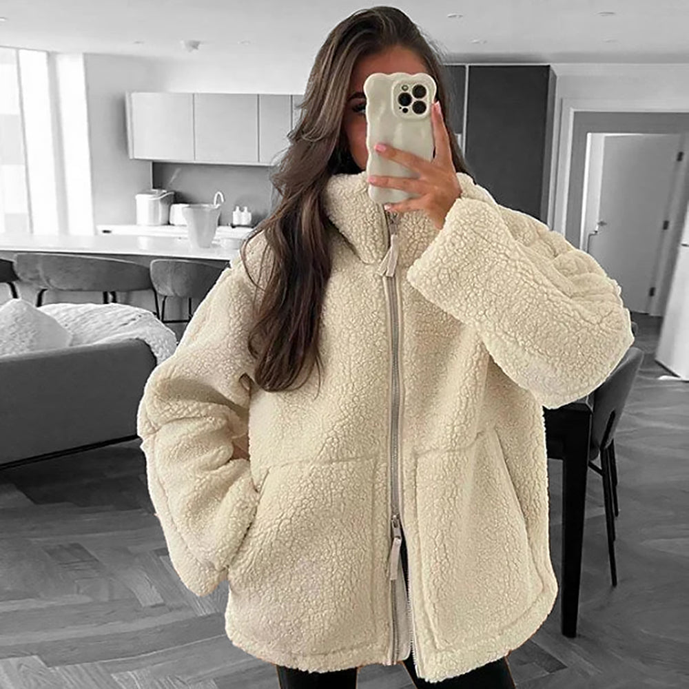 Ladies Loose Fit Jacket | High Collar