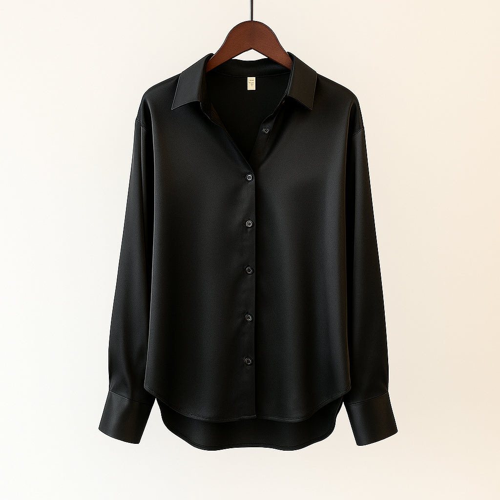 Ladies Shiny Blouse | Classic Collar