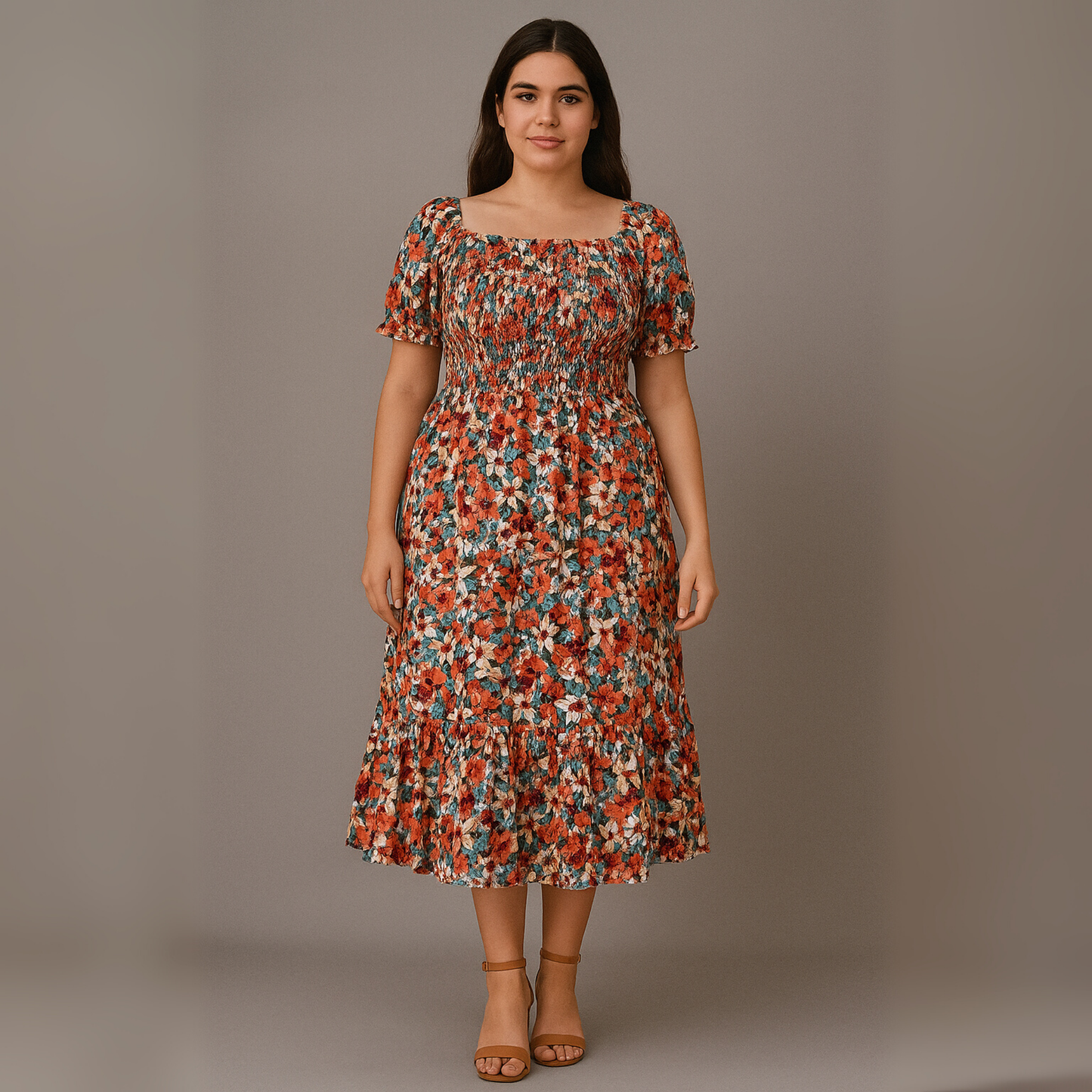 Women Floral Midi Dress | Off Shoulder Summer