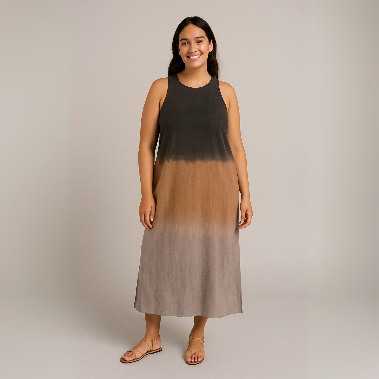 Women Sleeveless Ombre Dress | Loose Midi