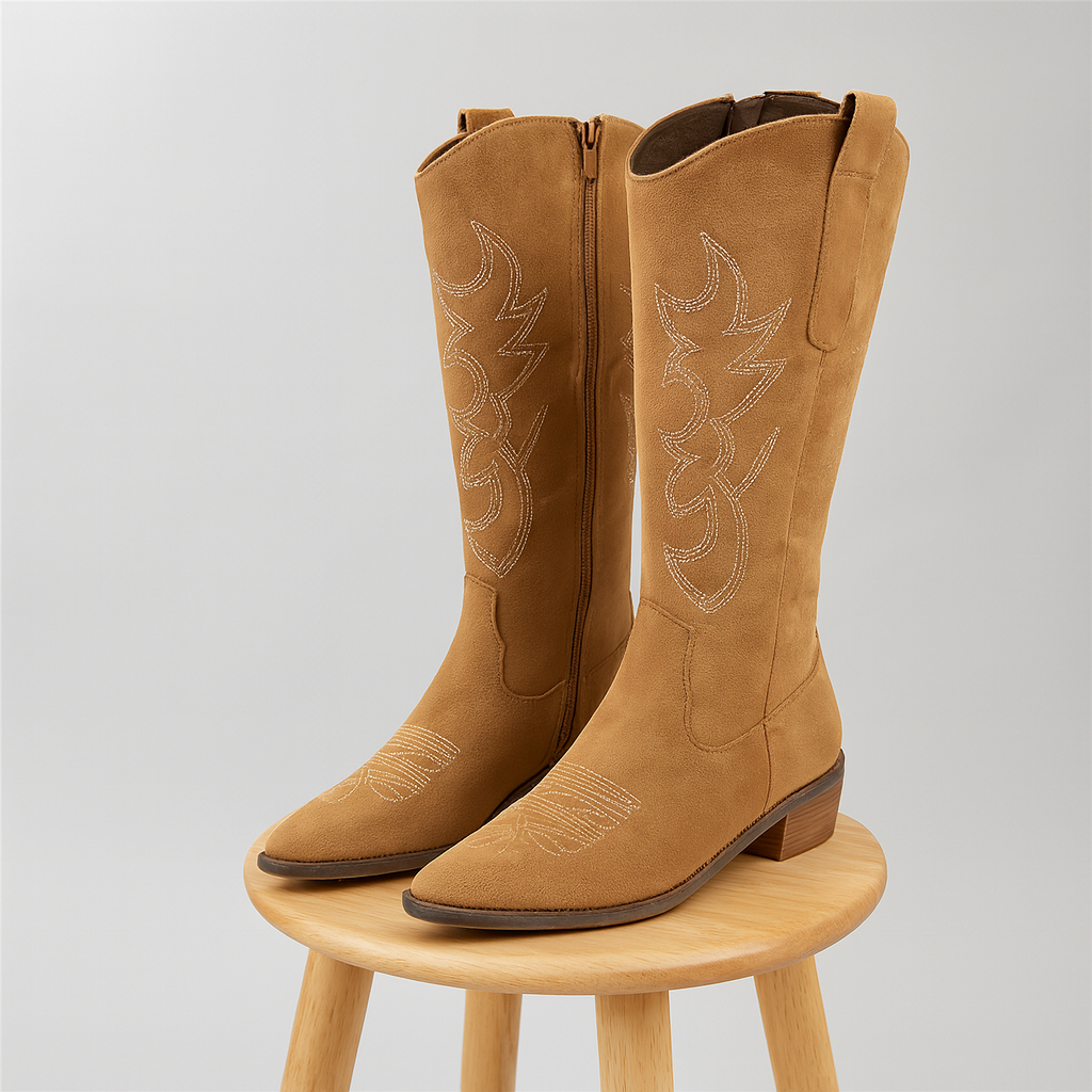 Boots | Ladies Embroidered Boots | Knee High Comfort