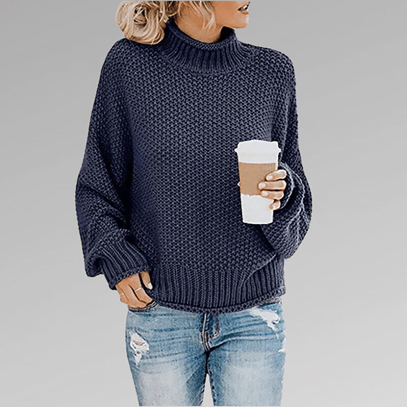Women's Loose Turtleneck Sweater | Long Sleeve