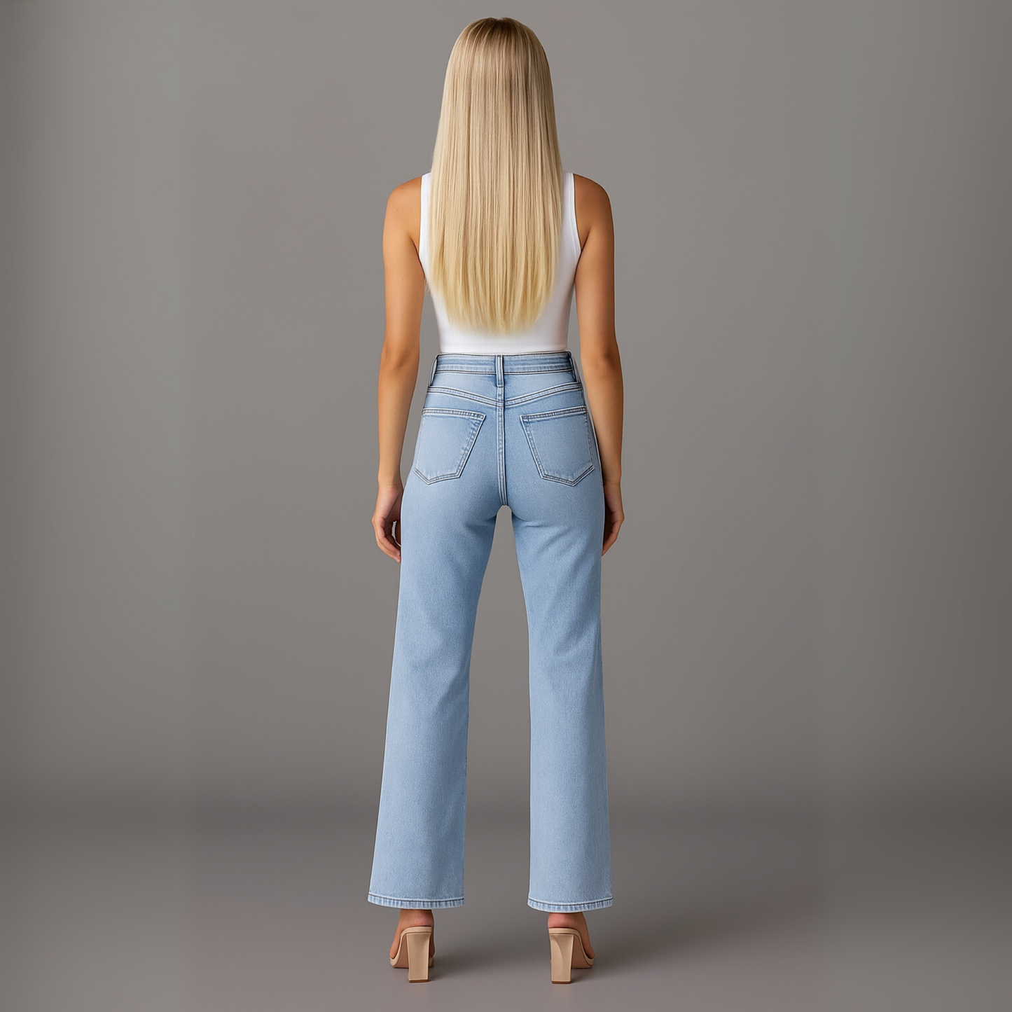 Women High Waist Wide Leg Jeans | Straight Fit