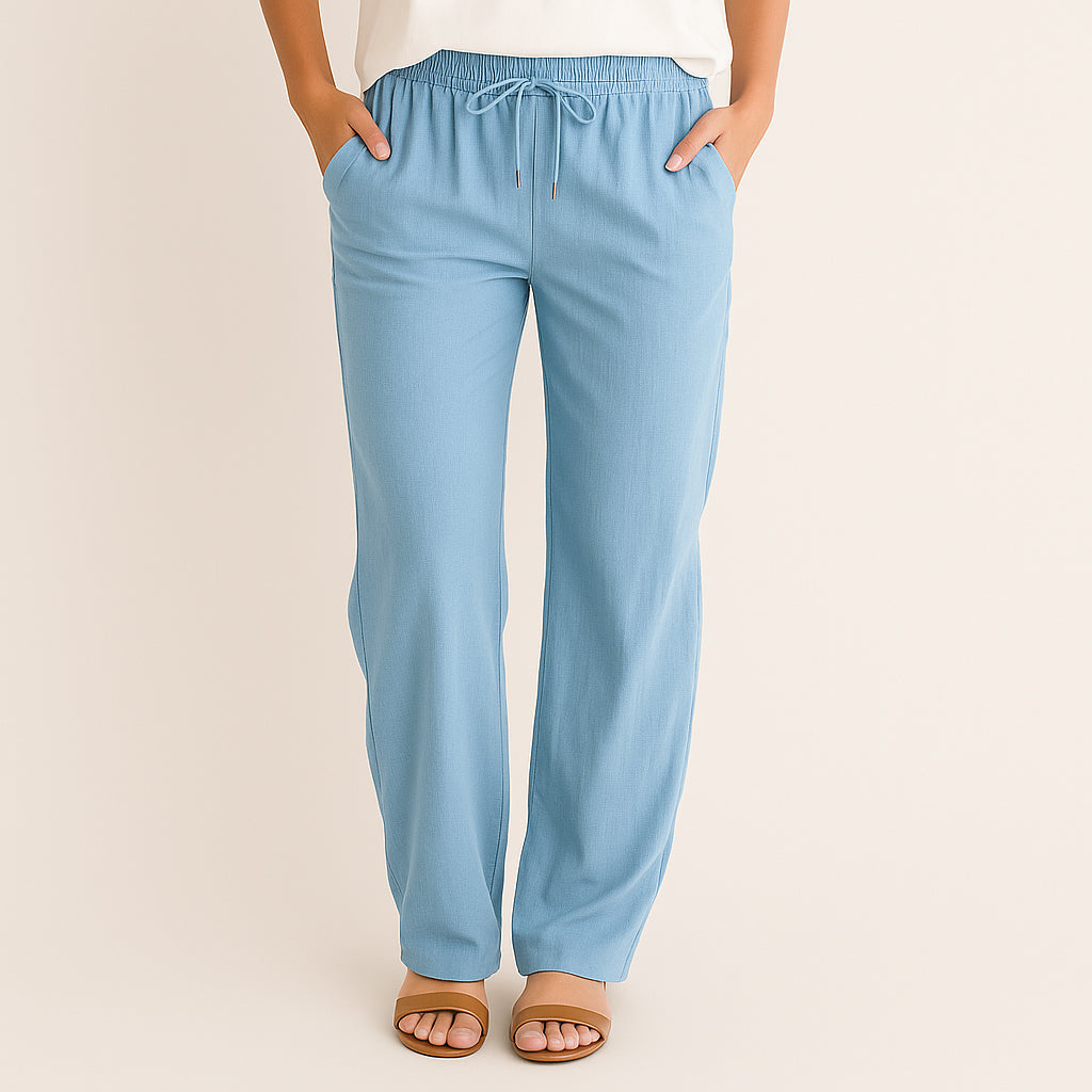 Ladies Wide Leg Pants | Drawstring Waist