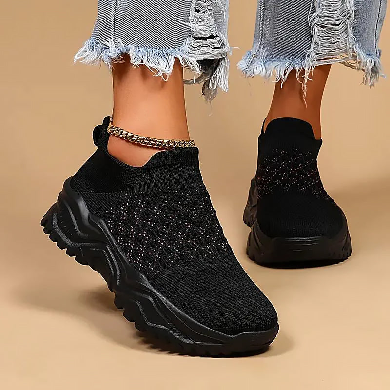 Ladies Breathable Slip-On Sneakers | Lightweight Grip Sole