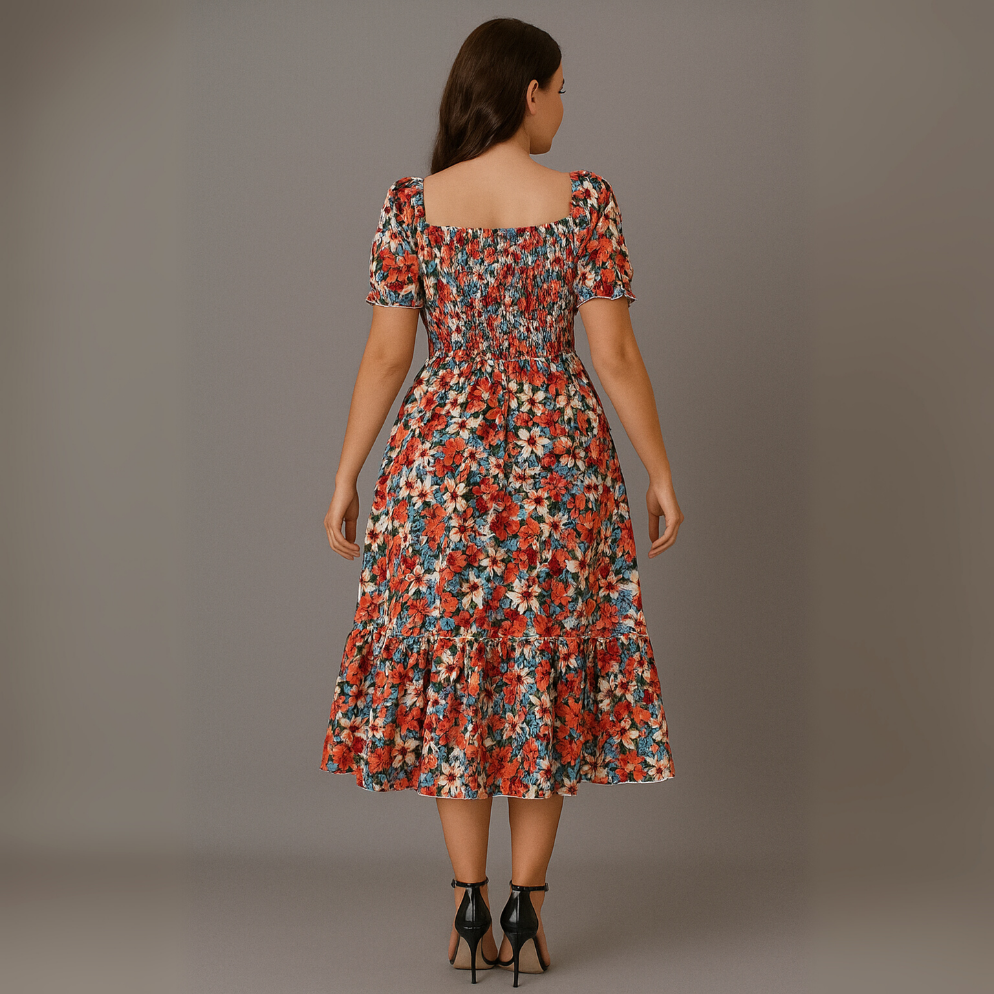 Women Floral Midi Dress | Off Shoulder Summer