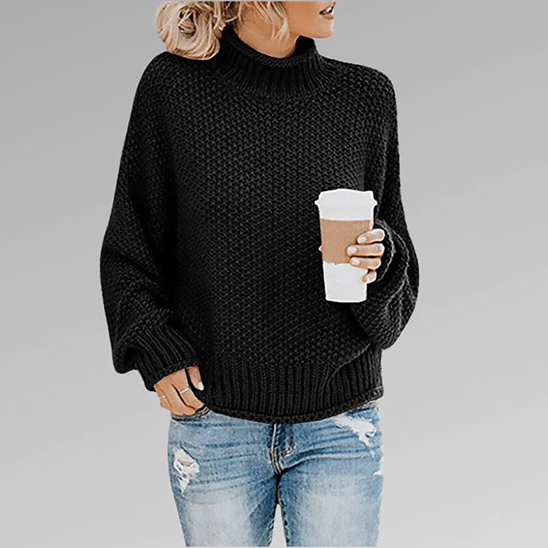 Women's Loose Turtleneck Sweater | Long Sleeve