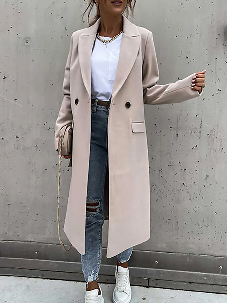 Ladies Classic Coat | Button Front Long Cut