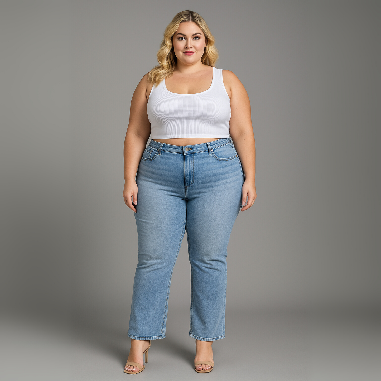 Women High Waist Wide Leg Jeans | Straight Fit