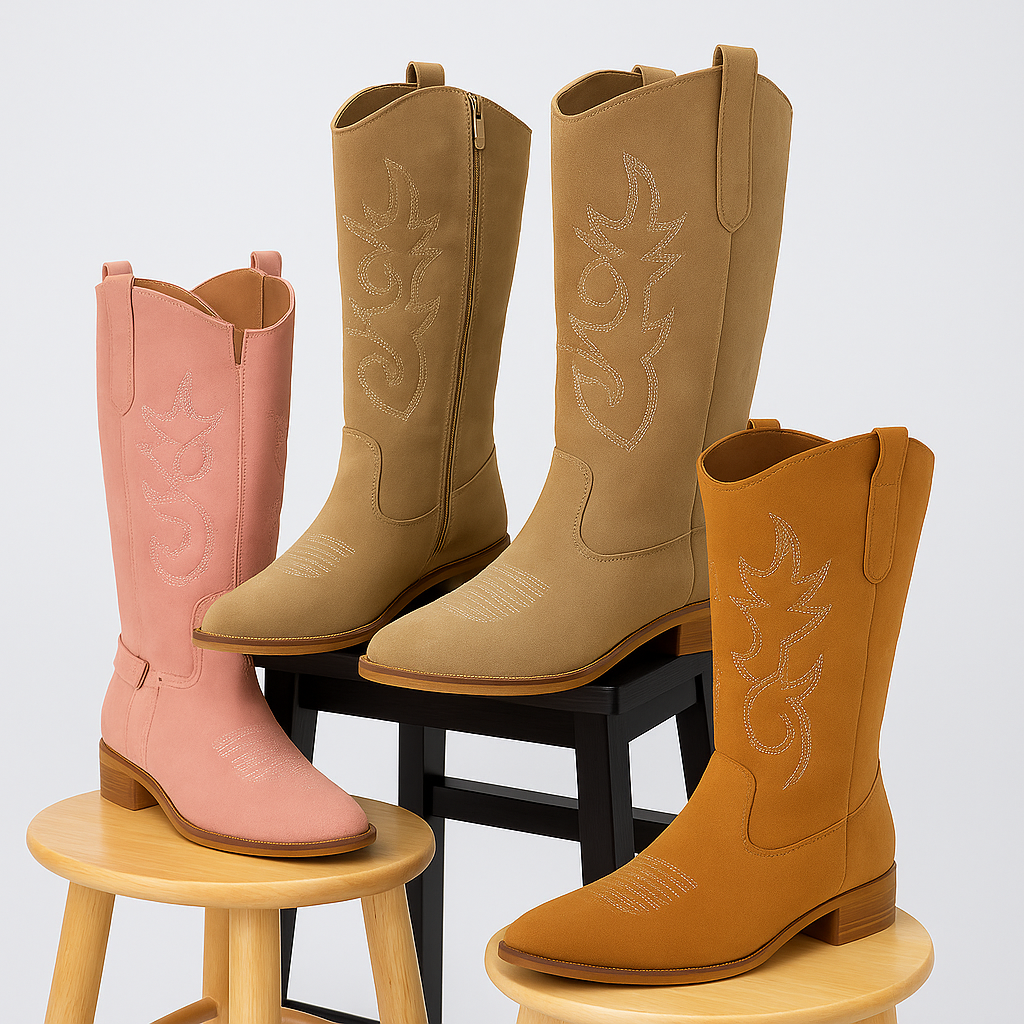 Boots | Ladies Embroidered Boots | Knee High Comfort