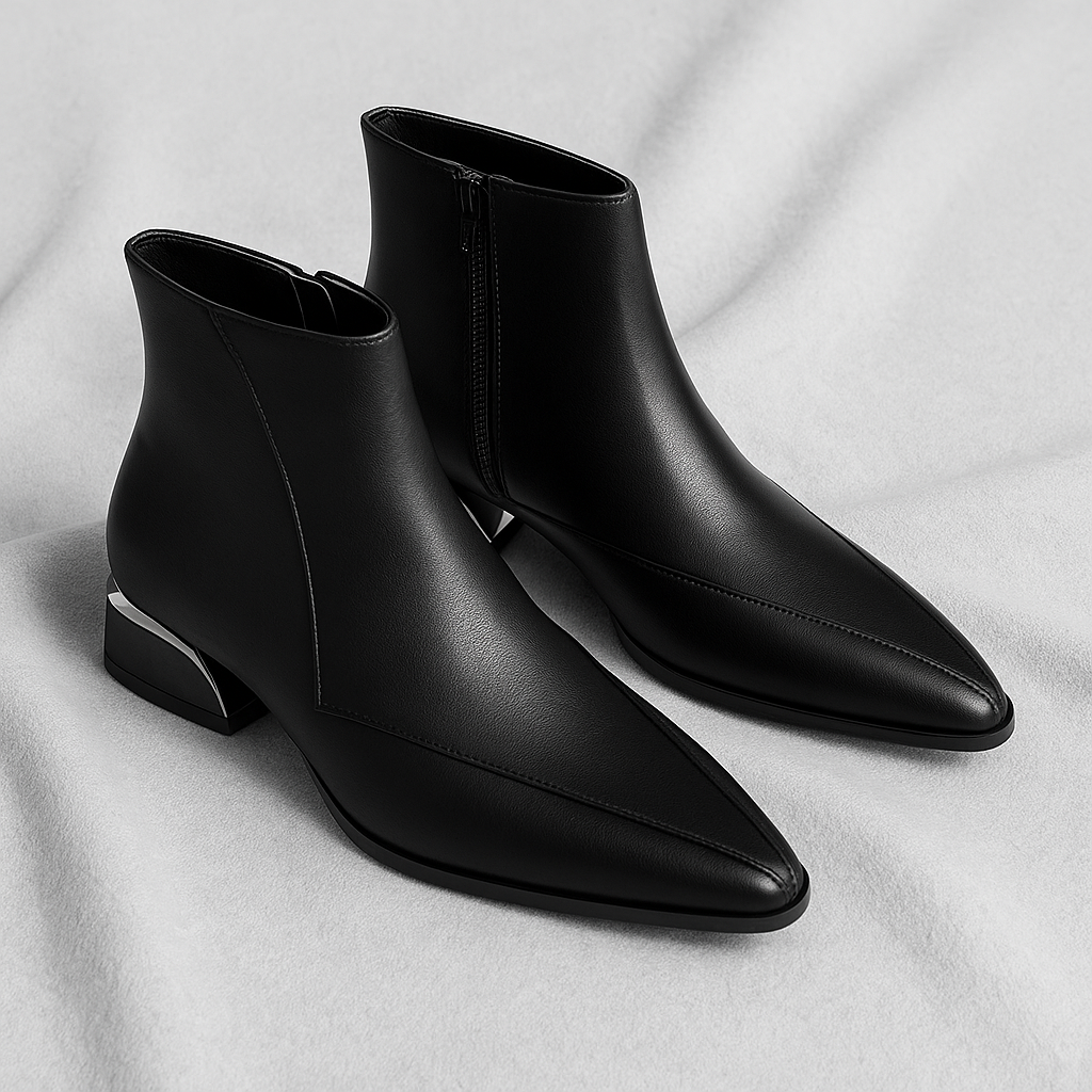 Ladies Pointed Ankle Boots | Slip-On Fit