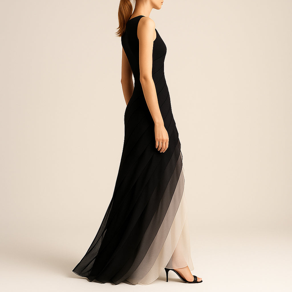 Ladies Sleeveless Evening Dress | Gradient Effect