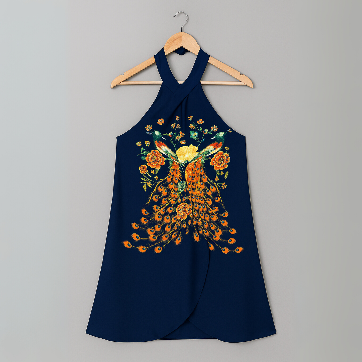 Women Halter Printed Dress | Backless Detail