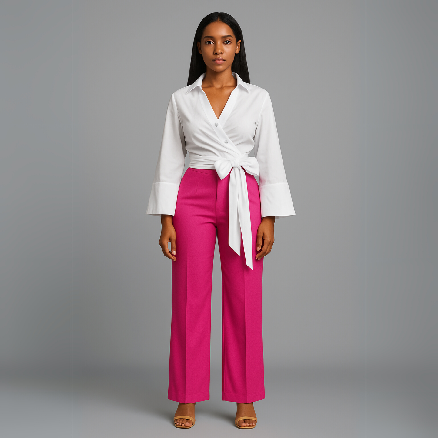 Women Belted Kimono Blouse | Wide Sleeve